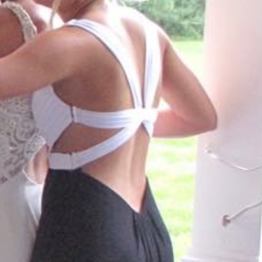 Black and white prom dress